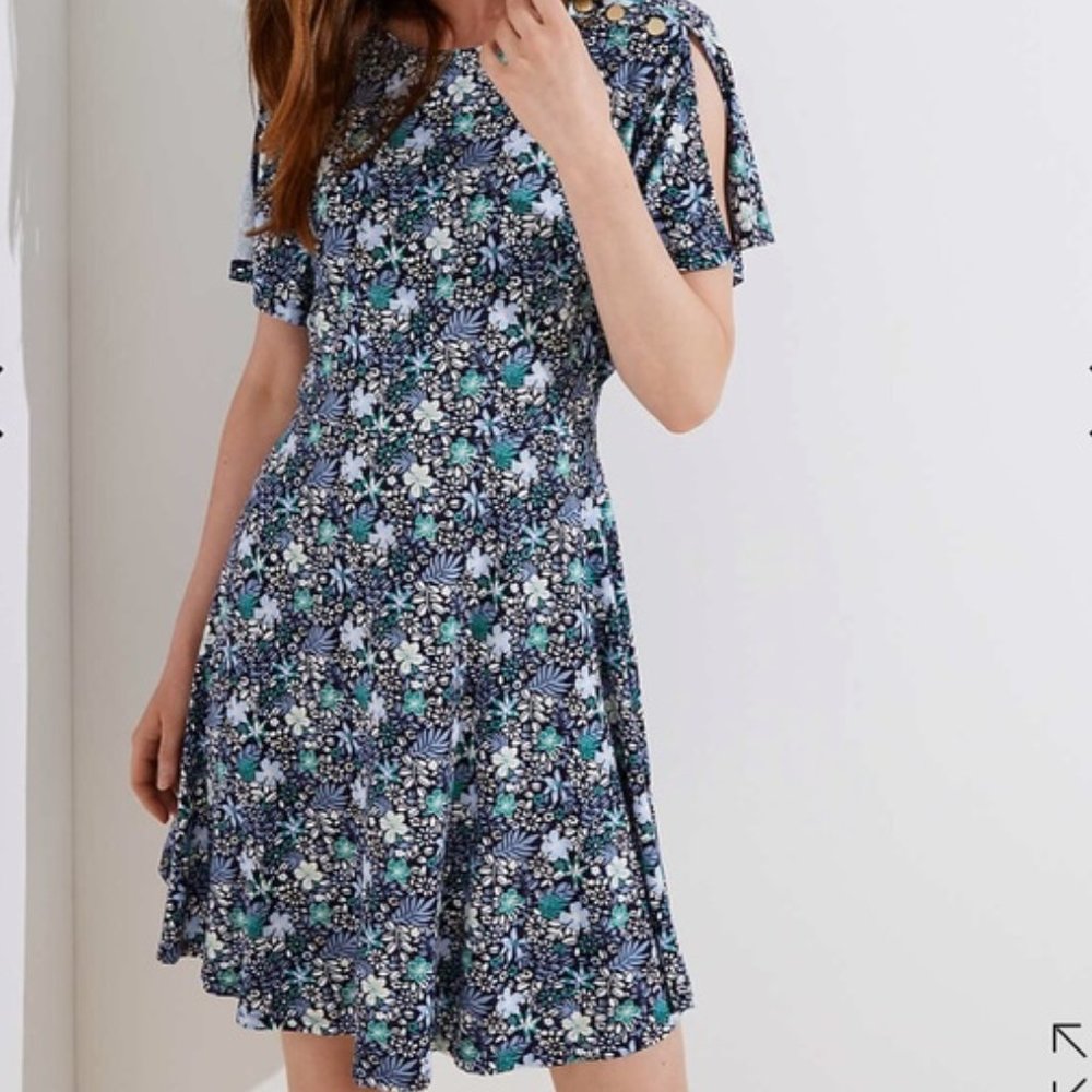 LOFT Split Flutter Sleeved Dress
